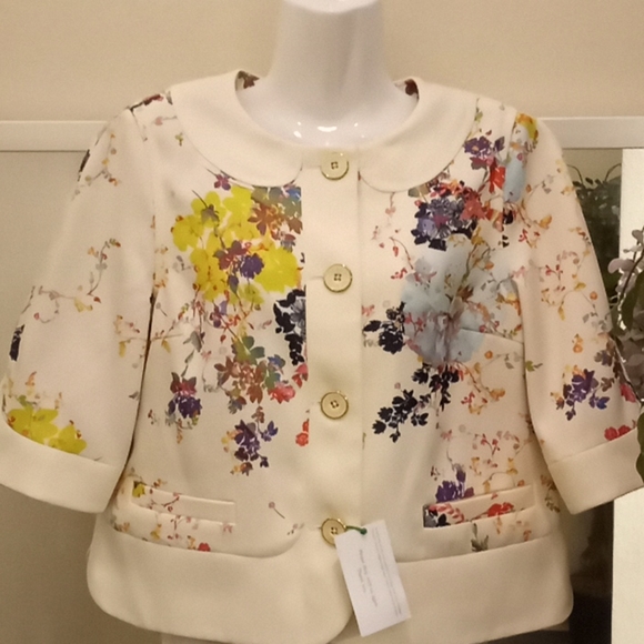 Ted Baker Zohe Summer Bloom Canvas Crop Jacket - Picture 6 of 17